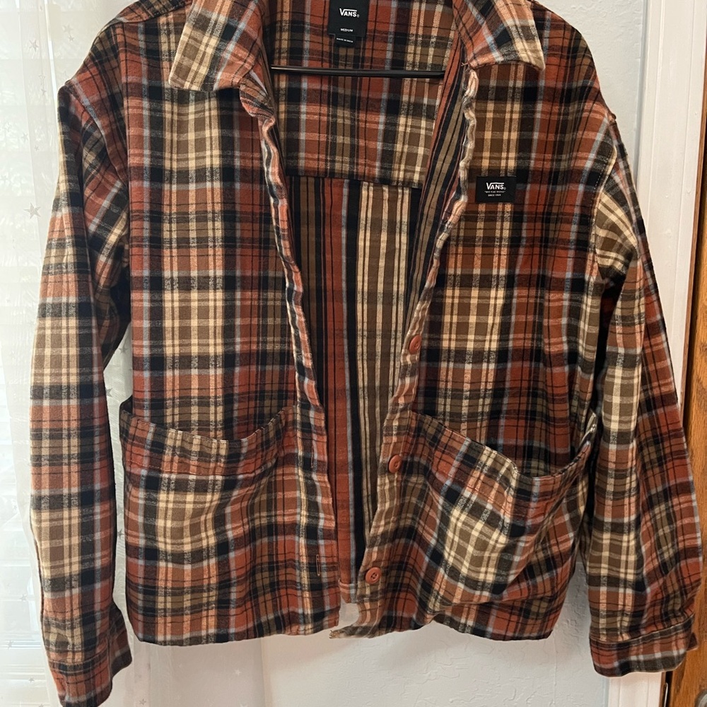 Vans Men's Checkered Shirt Jacket - Brown and Black